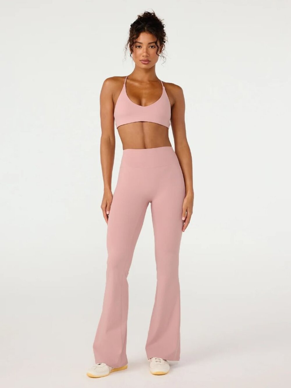 CSB Form Invisible Scrunch Flare Leggings in Dusty Pink, Size Large